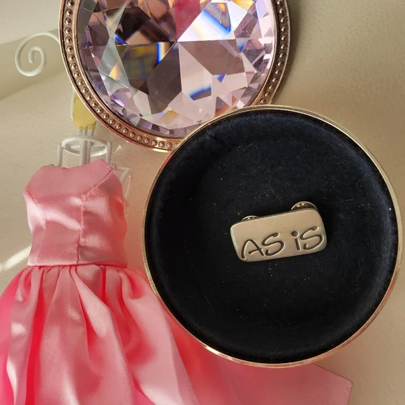 Pink Rhinestone Lidded Silver Safekeeper Jewelry Box Pretty ~ GUC Lori Greiner - Picture 9 of 16